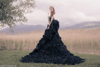Imagen de Black swarovski crystal Gothic Couture sweet heart Wedding Gown