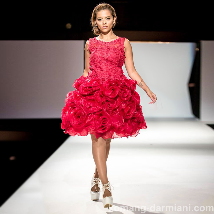 Picture of Red Rose Organza bloom dress