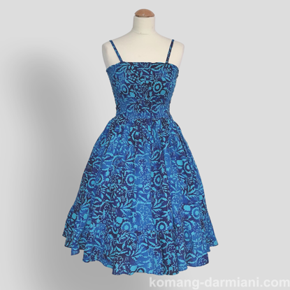 Imagen de Batik Print Summer Dress - Blue Floral