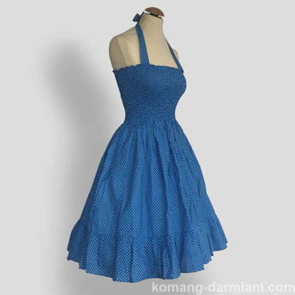 Imagen de Blue Polka-dots - Rockabilly Vintage Style Summer Dress