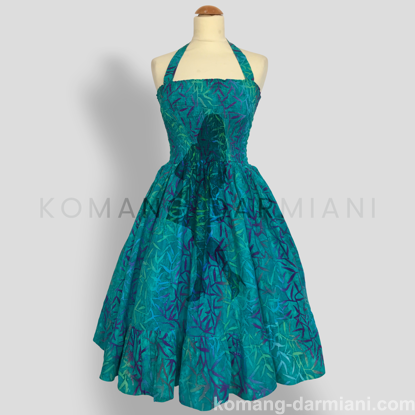 Picture of Batik Print Summer Dress - Turquoise Bamboo-print