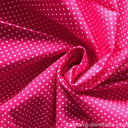 Imagen de Small Polka Dot Poly Cotton White Dots on hot pink Fabric