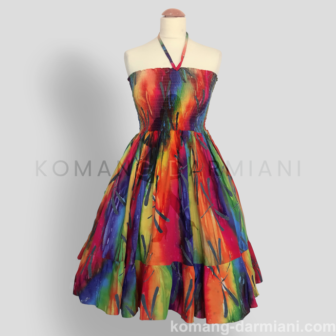 Imagen de Batik Print Multicoloured Summer Dress -Straps