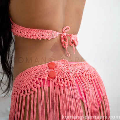 Imagen de Crochet bikini-top with matching Cover-up -Coral