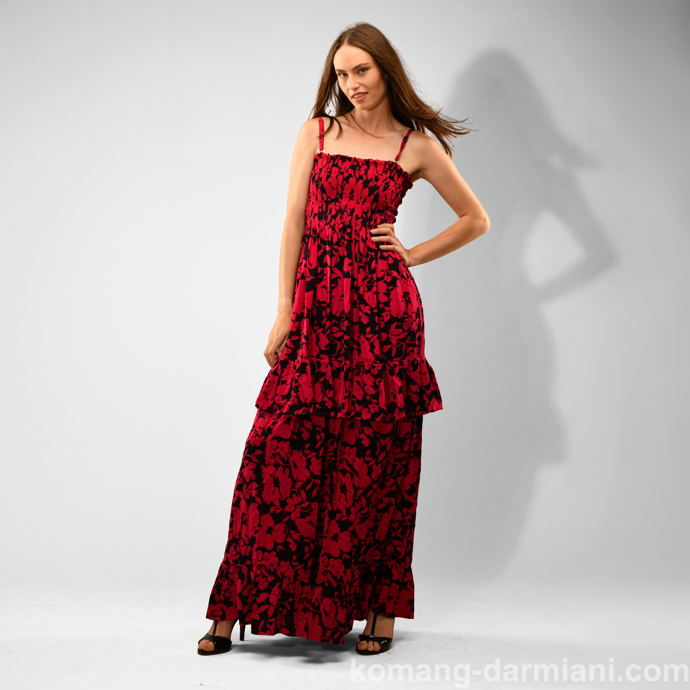 Imagen de Red/Black Floral maxi summer dress