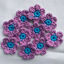 Picture of Crochet Flowers - violet with a light blue centre