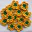 Picture of Crochet Flowers - yellow with a green centre