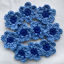Picture of Crochet Flowers - light blue with a dark blue centre