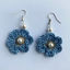 Picture of Crochet earings - single flower - blue