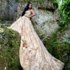 Picture of Gold organza & lace beaded gown