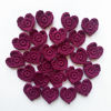 Burgundy Crochet Heart Appliqués