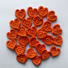 Orange Crochet Heart Appliqués