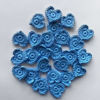 Sky-blue Crochet Heart Appliqués