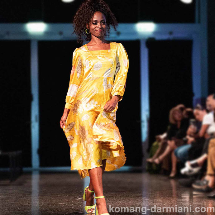 Picture of Yellow Ecoprint dress