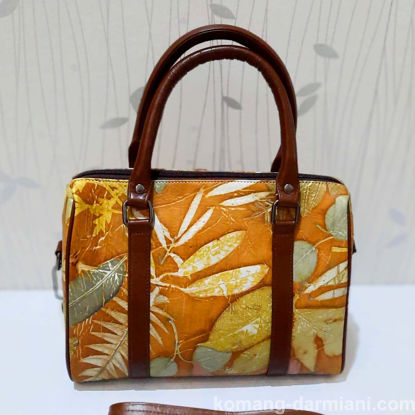 Picture of Botanical Bliss Ochre Leather Handbag | Komang Darmiani