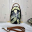 Picture of Small Leather Backpack with black yellow Botanical Print | Komang Darmiani