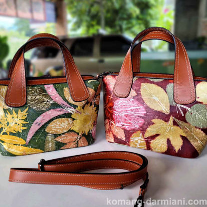 Picture of Botanical Print Broad-Handled Ladies Handbag | Komang Darmiani