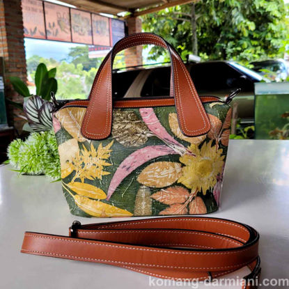 Gambar Botanical Print Broad-Handled Ladies Handbag green