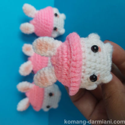 Imagen de Crochet Amigurumi Baby Mushroom Keychain