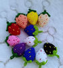 Gambar Handmade Crochet Strawberry Keychains - Assorted Colours