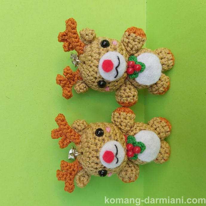 Picture of Adorable Crochet Rudolph Keychain Festive Reindeer Accessory
