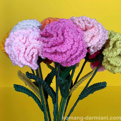 Picture of Carnation - realistic handmade crochet flowers