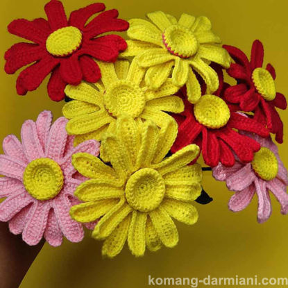Picture of Large Crochet Gerbera - realistic handmade crochet flowers