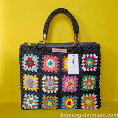 Picture of Handmade Crochet Handbag with Granny Squares Pattern and Detachable Handles